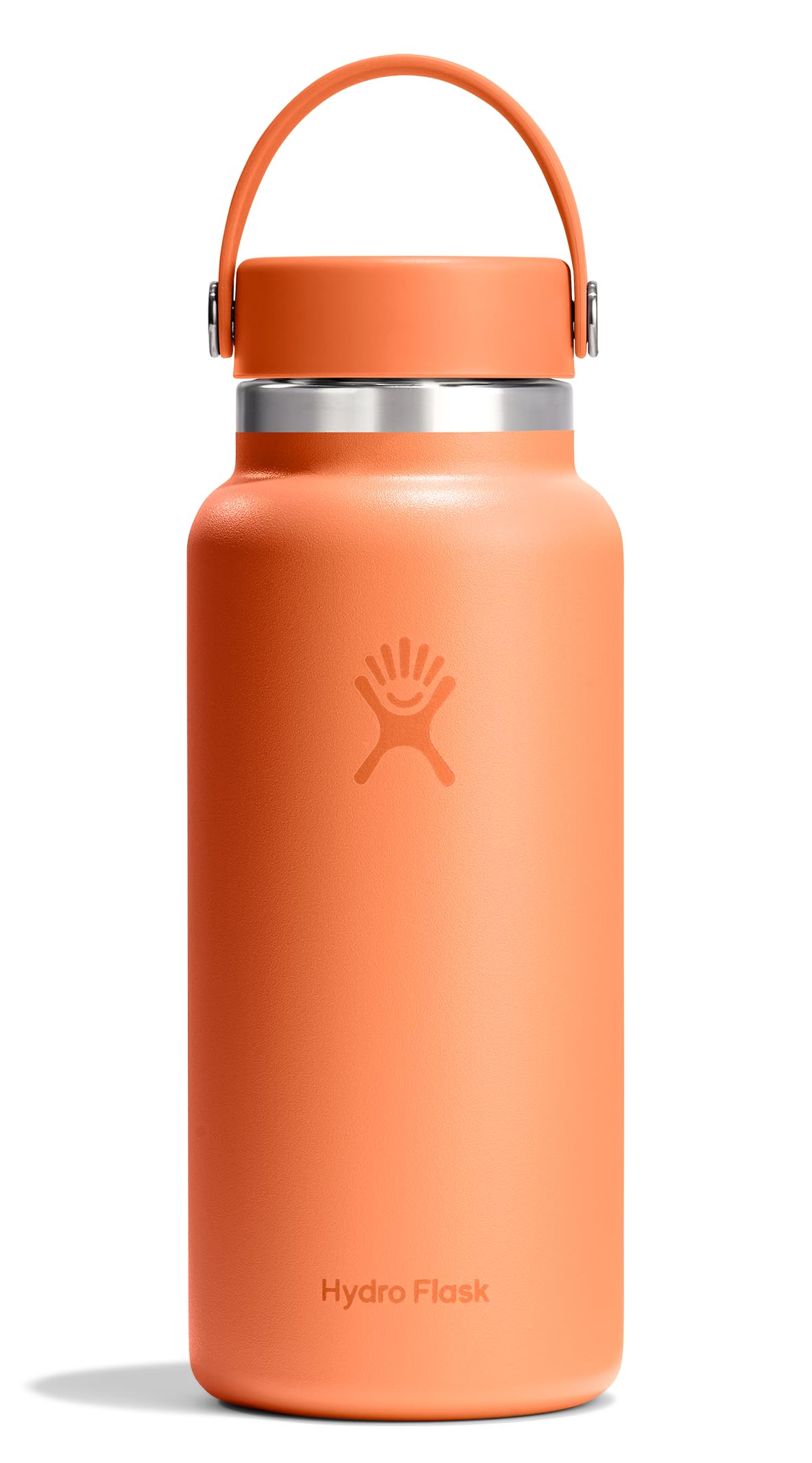 Hydro Flask Water Bottle - Insulated Stainless Steel - Wide Mouth Flex Lid, Non Spill, Leakproof in 32 Oz Nectar Orange Image