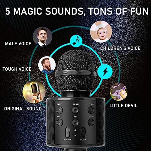 Bluetooth karaoke microphone in black, Amolabe brand, priced at $14.99.