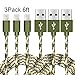 iPhone Cable,XUZOU 3Pack 6FT Nylon Braided Lightning Cable Cord Certified to USB Charging Charger for iPhone 7/7 Plus/6/6 Plus/6S/6S Plus,SE/5S/5,iPad,iPod Nano 7 (Camo Green)