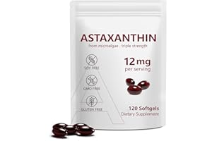 NenMaoKeNu Astaxanthin 12mg, Premium Astaxanthin Antioxidant Supplements with Antioxidant Activity, Supports Eye, Immune, Skin Health, Internal Circulation-120 Softgels