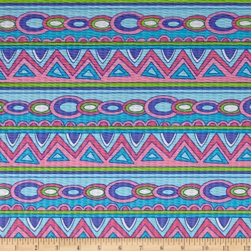 General Fabrics"Tutti Fruitti Plisse Geometric Aqua