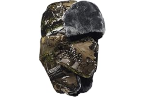 UOUDIO Winter Trapper Ski Hat for Men and Women Trooper Russian Warm Hat with Windproof Mask Outdoor Skiing Ushanka Hat