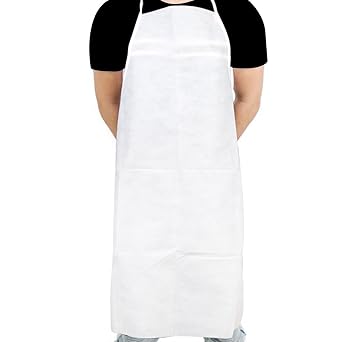 Shrayati Adjustable Bio Kitchen Apron, Cooking Kitchen Aprons for Women Men Chef BBQ Apron - King of the Grill Barbecue (One Size, White) Non Woven Apron/Chef Apron 10 Pcs, Pack of 1