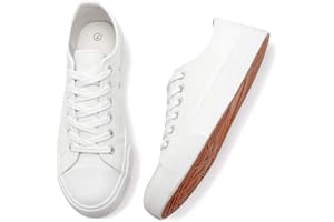 Adokoo Women's Fashion Sneakers PU Leather Casual Shoes White Tennis Shoes