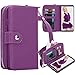 Galaxy Note 8 Case, Note 8 Wallet Case, Pasonomi Magnetic Detachable Removable Wallet Zipper PU Leather Folio Flip Carrying Case with Strap and Credit Card Slot for Samsung Galaxy Note 8 2017(Purple)