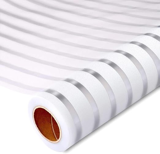 PHIMIITA Window Film, Window Frosted Film Strips Pattern Nonadhesive