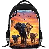 AnySmic Kids School Backpack for Boys Girls, Children Teens Back Pack for Elementary Primary, Polyester Bookbag, Large Capacity Elephant School Bag, Top Handle, Idea for Unisex-child Age 6+