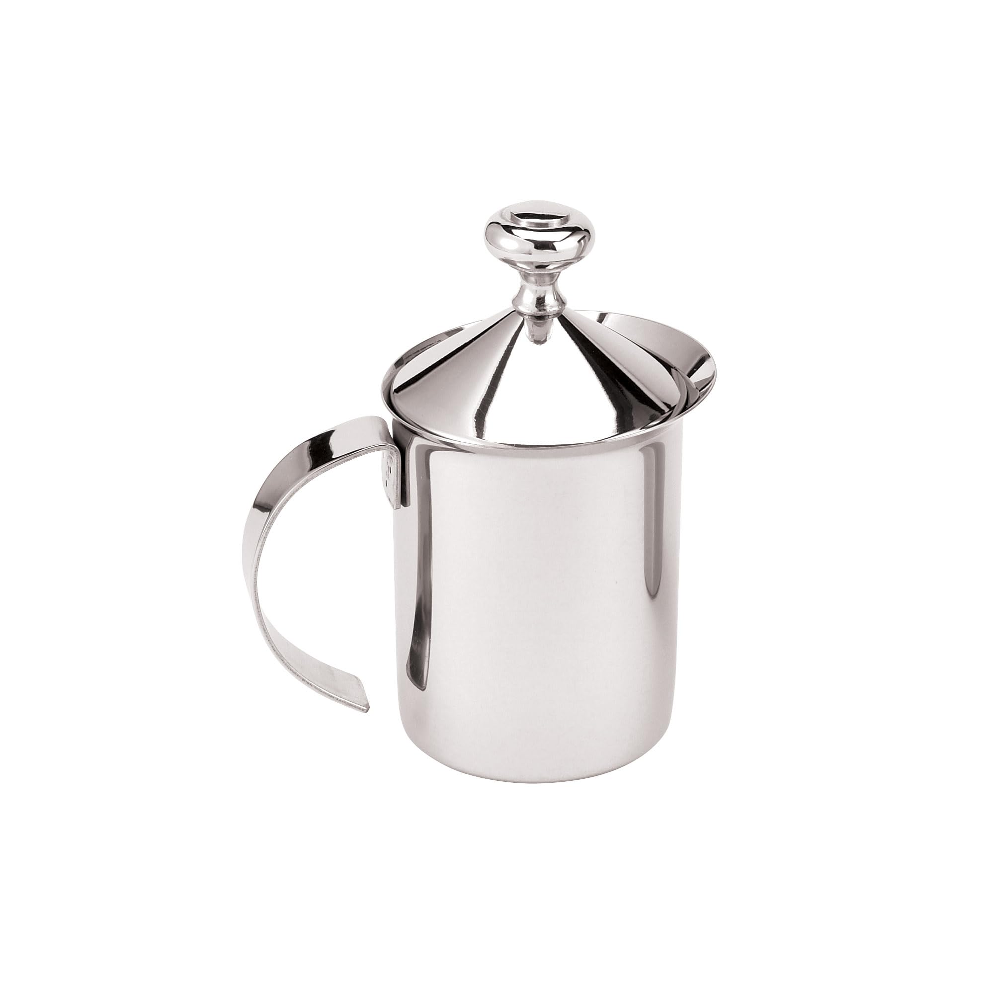 Harold Import Co 43127 HIC Milk Creamer Frother Cappuccino Coffee Foam Pitcher with Handle and Lid, Stainless Steel
