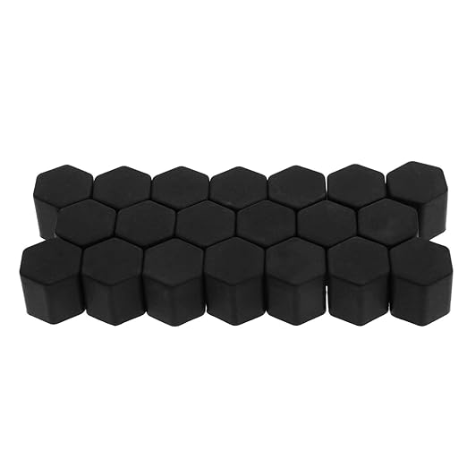 19mm Schwarz 20Pcs Set Silikon Auto Radschraubenkappen Radmutter Kappen Abdeckungen Staub Schutz Kappen