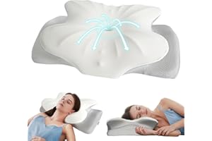 ZeroZillo Cervical Neck Pillow for Sleeping Ergonomic Memory Foam Pillow for Neck Pain Relief, Dual Height Contour Support wi