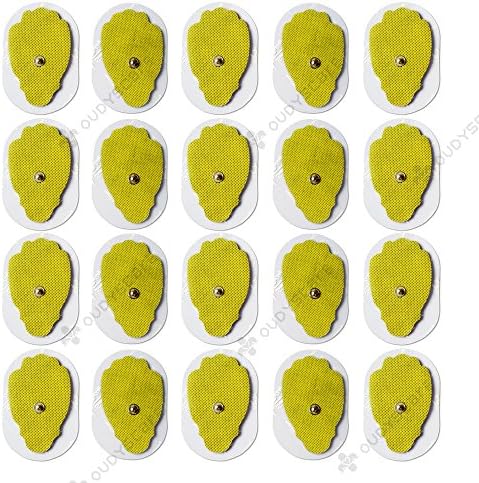 OudysCare Massager Replacement Electrode Pads - HiDow Pinook Palm IQ Pads TENS/EMS Mini TENS Massagers Unit (Yellow ) 10pairs (Pack of 20)