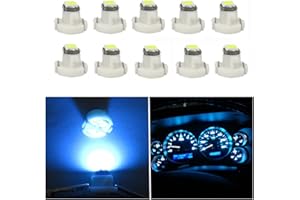 WLJH 10x Ice Blue T3 Neo Wedge Led 3030 SMD Chip 8mm Base Car Dash Instrument Bulb Clock Check Engine Transmission Fasten Seat Belt Hi-Beam Parking Brake Turn Signal Ignition Indicator Lights