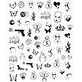 Impressed Gothic Authentic 5 Sheets Luxury Grunge Nail Art Stickers 500+ Black Customized Nail Decals for Fake Nail Design Decorations and Salon Nails Accessories for Men and Women (Grunge)