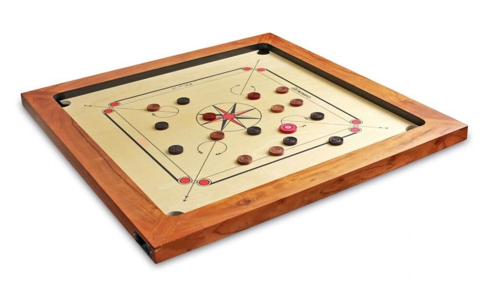Surco Vintage-K Carrom Board with Coins and Striker Kikar Wood Frame, 8MM