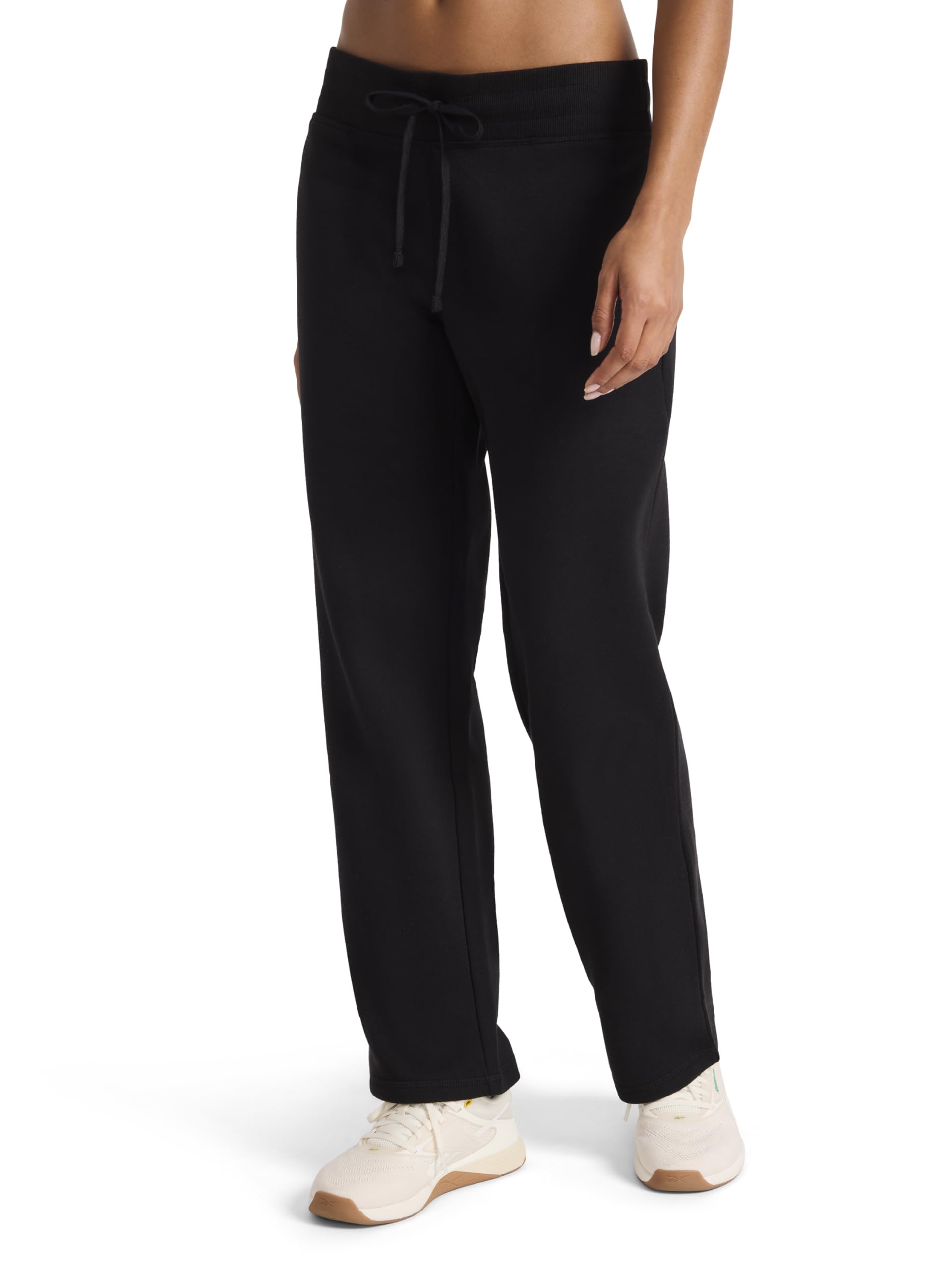 Reebok Women’s Cozy Classic Sweatpant, Standard Fit, 30” Inseam, Midweight Cotton-Poly Fleece Fabric, Black, X-Large