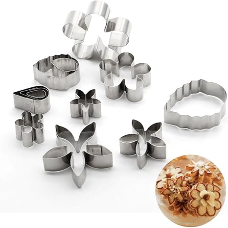 Amazon クッキー型 花 しずく ステンレス セット 製菓道具 かわいい 押し型 型抜き クリスマス 再利用可能 洗いok 12個入り クッキー型 オンライン通販