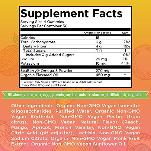 Vegan Omega 3 6 7 9 Gummies by MaryRuth's Up to 4 Month Supply