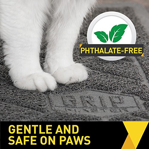 GRIP MASTER Durable Premium Cat Litter Mat (35x23), Highly Effective, XL Jumbo, No Phthalate, Water Resistant, Traps Litter from Box and Cats, Scatter Control, Mats Soft on Kitty Paws (Light Blue) - Thumbnail 6