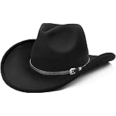 WQWOVRVO Cowboy Hat,Cowgirl Hat,Cowboy Hats for Women Men Western Cowgirl Hats White/Black