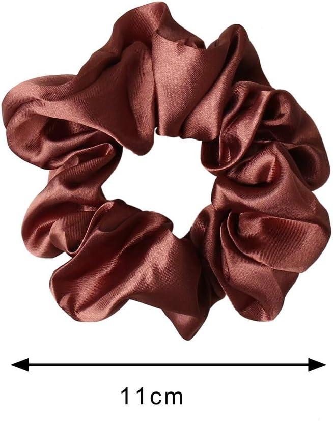 12 Pieces Hair Scrunchies, Elastic Satin Scrunchy Silk Scrunchies for Women Girls Hair Accessories, color 1, 12 count (Pack of 1) - Image 4
