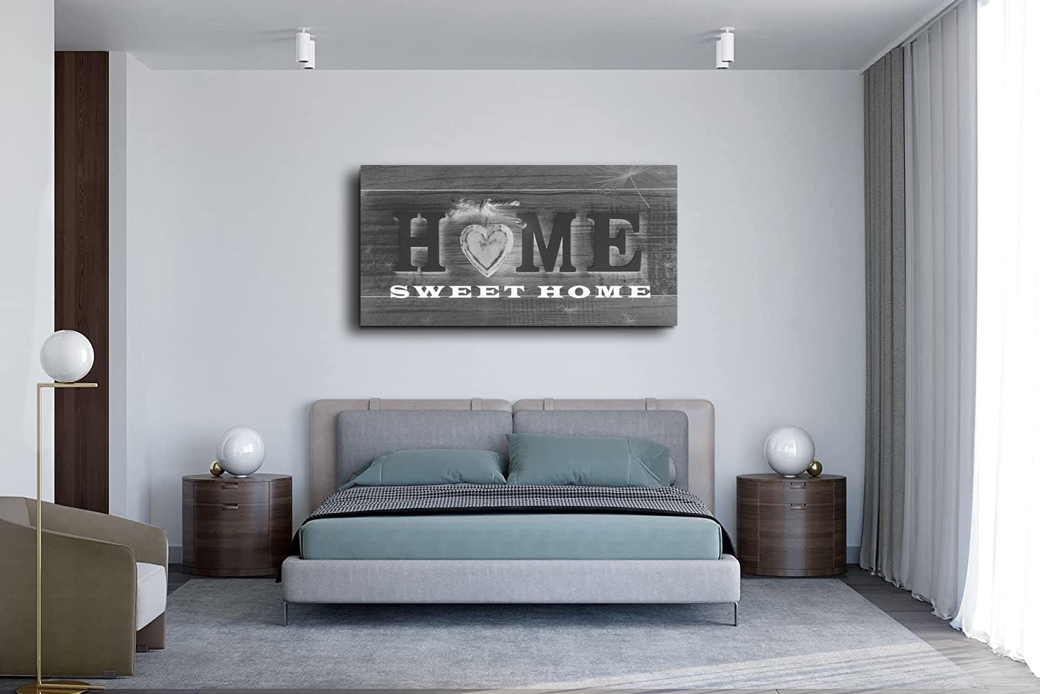 Home Sweet Home Wall Art Large Canvas Wall Art for Living Room Decoration Wooden Board Design Canvas Prints Modern Rustic Artwork Pictures Wall