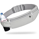 JUCURRI Slim Running Belt for Women Men,Runners Fanny Pack Phone Holder,Money Belt,Running Gear Accessories,with 3 Pockets (Gray)