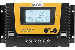 GCSOAR Solar Charge Controller 40A,12V 24V 36V 48V Auto Max PV 100V Backlit Display Quattro USB PWM Solar Panels Off-Gird Intelligent Regulator for LFP, AGM, SLD, FLA BAT (40A)