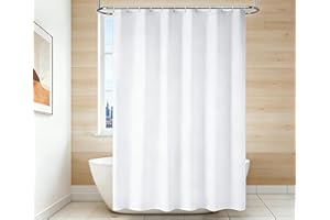 Shower Curtain Liner - Waterproof Fabric Shower Curtain Liner, Machine Washable, Magnetic Weighted Bottom, 72x72 Inch Soft Cl