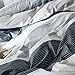 OREISE Duvet Cover Set King Size 100% Cotton Soft Bedding Set Gray Blue White Printed Striped Style,3Piece (1 Duvet Cover + 2 Pillowcase),Comfortable Luxurious