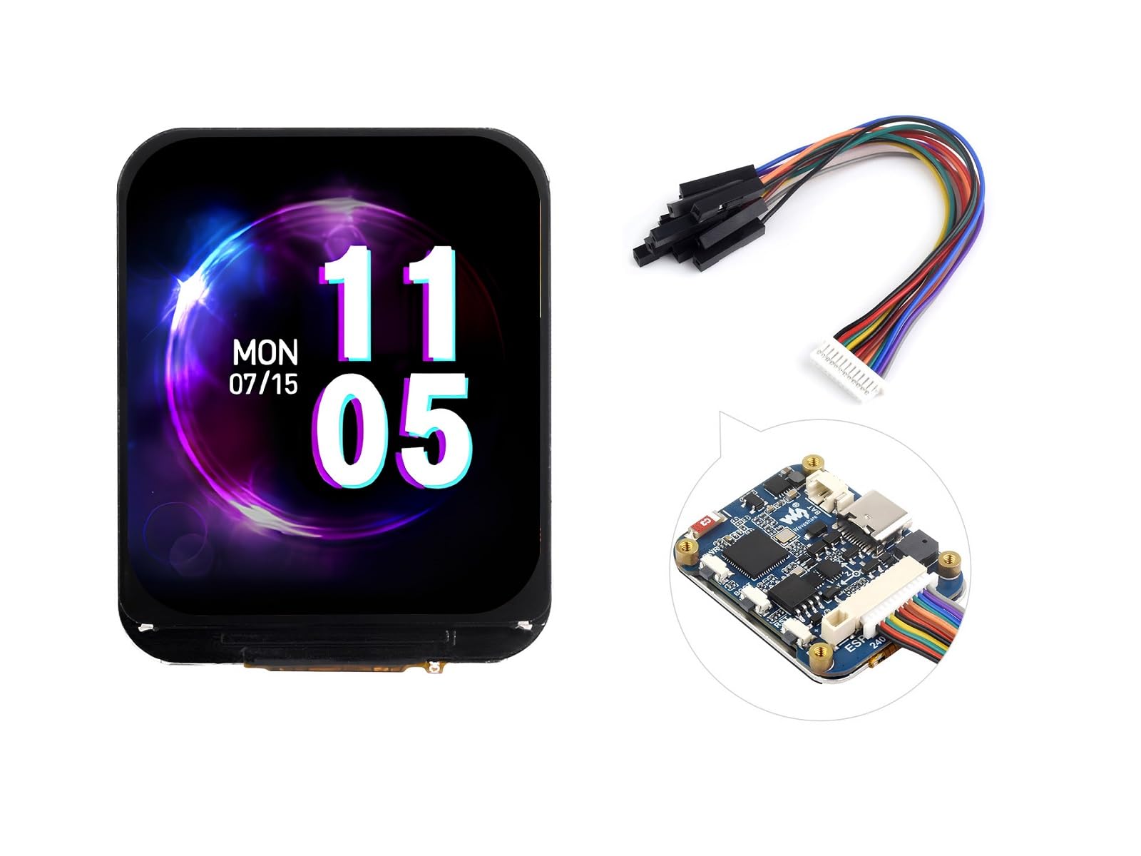 Photo 1 of waveshare ESP32-S3 1.69inch LCD Display Development Board,240×280 Pixels 262K Color Micro LCD Display with ESP32-S3,Accelerometer and Gyroscope Sensor