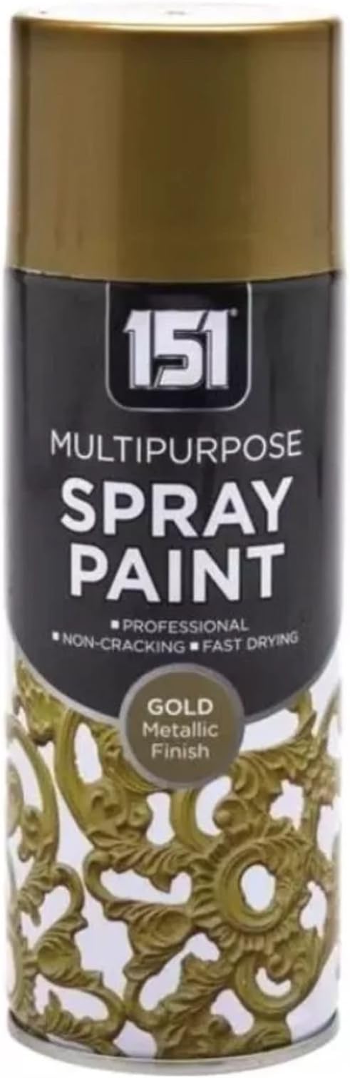 Gold Metallic Finish โ 1 x 400ML MULTIPURPOSE SPRAY PAINT DECORATIVE INTERIOR EXTERIOR PAINT FAST DRYING-SZL