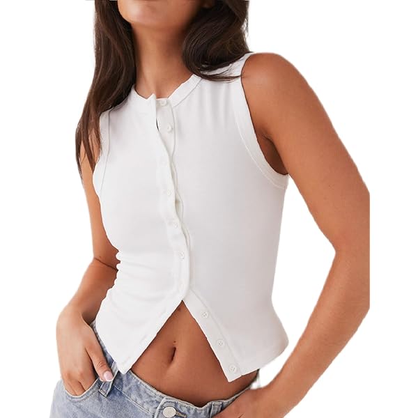 YiZYiF Women's Faux Leather High Neck Tank Top Zip Front