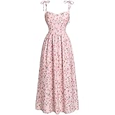 RIHOAS Womens Casual Elegant Spaghetti Strap Sweetheart Neck Midi Dress Vacation Beach Split Party Dresses