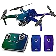 SopiGuard Skin for DJI Mavic Air 2s Precision Vinyl Sticker Full Drone Set + Controller + 3 Battery Skins (Flip Lighting Ridge Green / Purple)