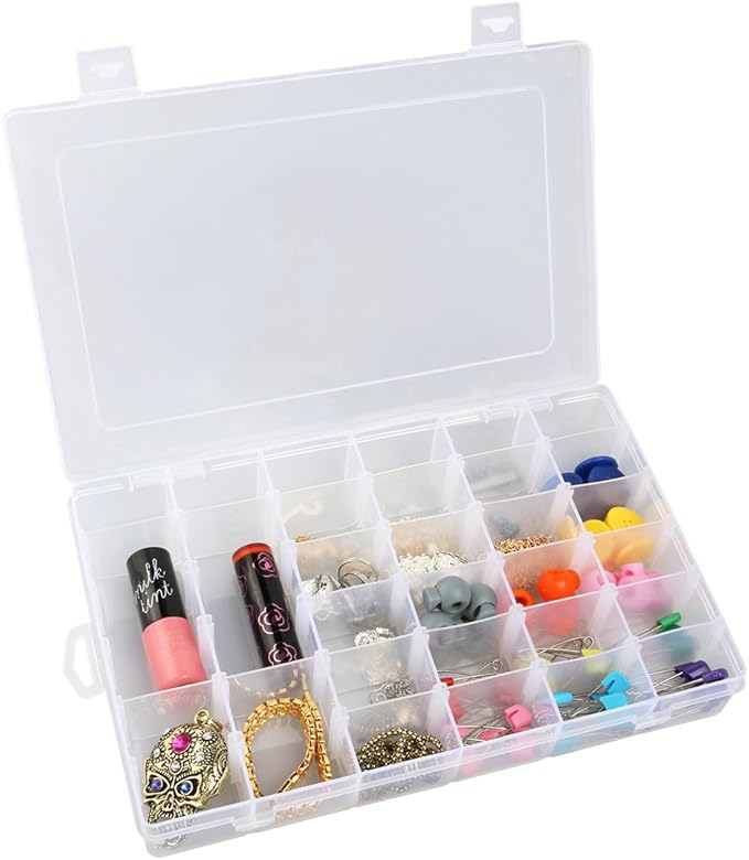 OULII Adjustable 36Grid Jewelry Organizer Box Storage Container Case