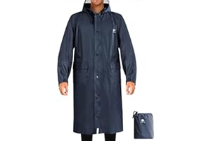 ANYOO Hood Rain Poncho Waterproof Lightweight Raincoat for Men Women Adult with Pocket for Hiking Camping Outdoor Activities