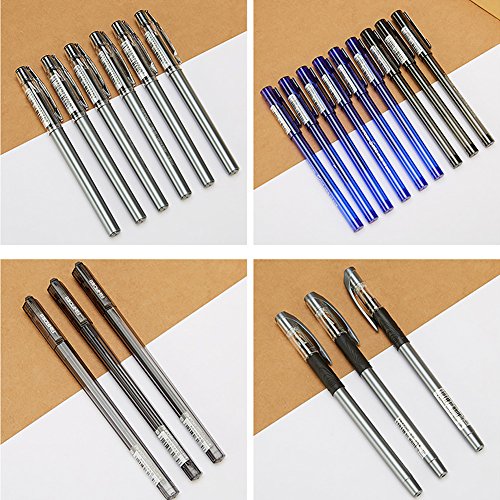 30-pack Gel Ink Rollerball Pens Black + Blue Gel Pens Medium Ballpoint Pens for Smooth Writing with Comfort Grip Model Random (30 mix model)