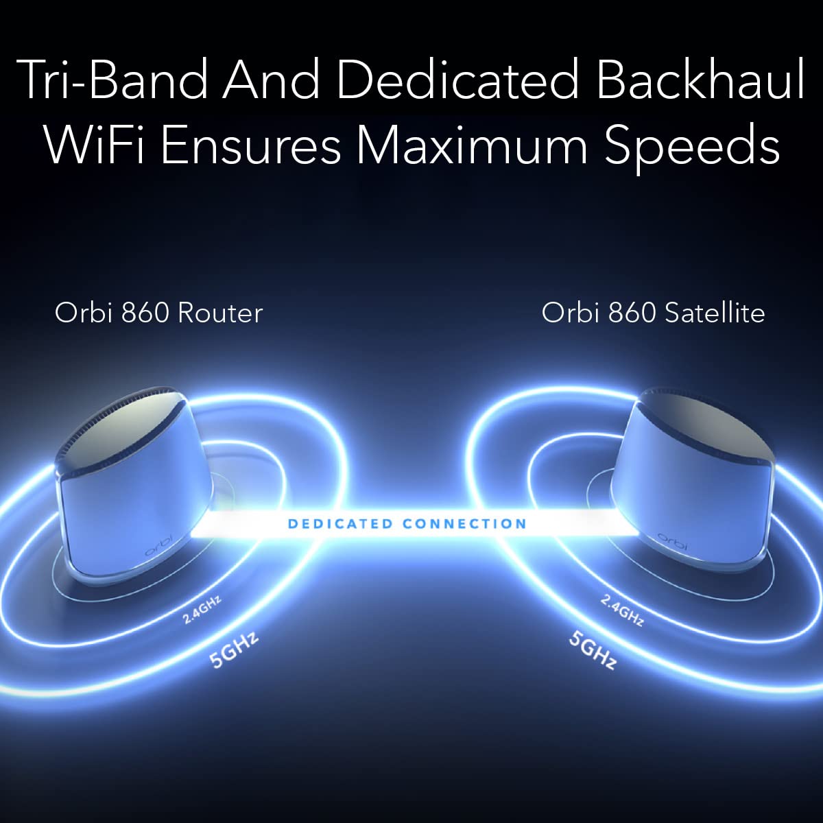 NETGEAR Orbi Tri-Band WiFi 6 Mesh Network System (RBK862S) – Router + 1 Satellite Extender, Security Features, Up to 6Gbps, Up to 5,400 sq. ft., 100 Devices, 10 Gig Internet Port, Armor Subscription