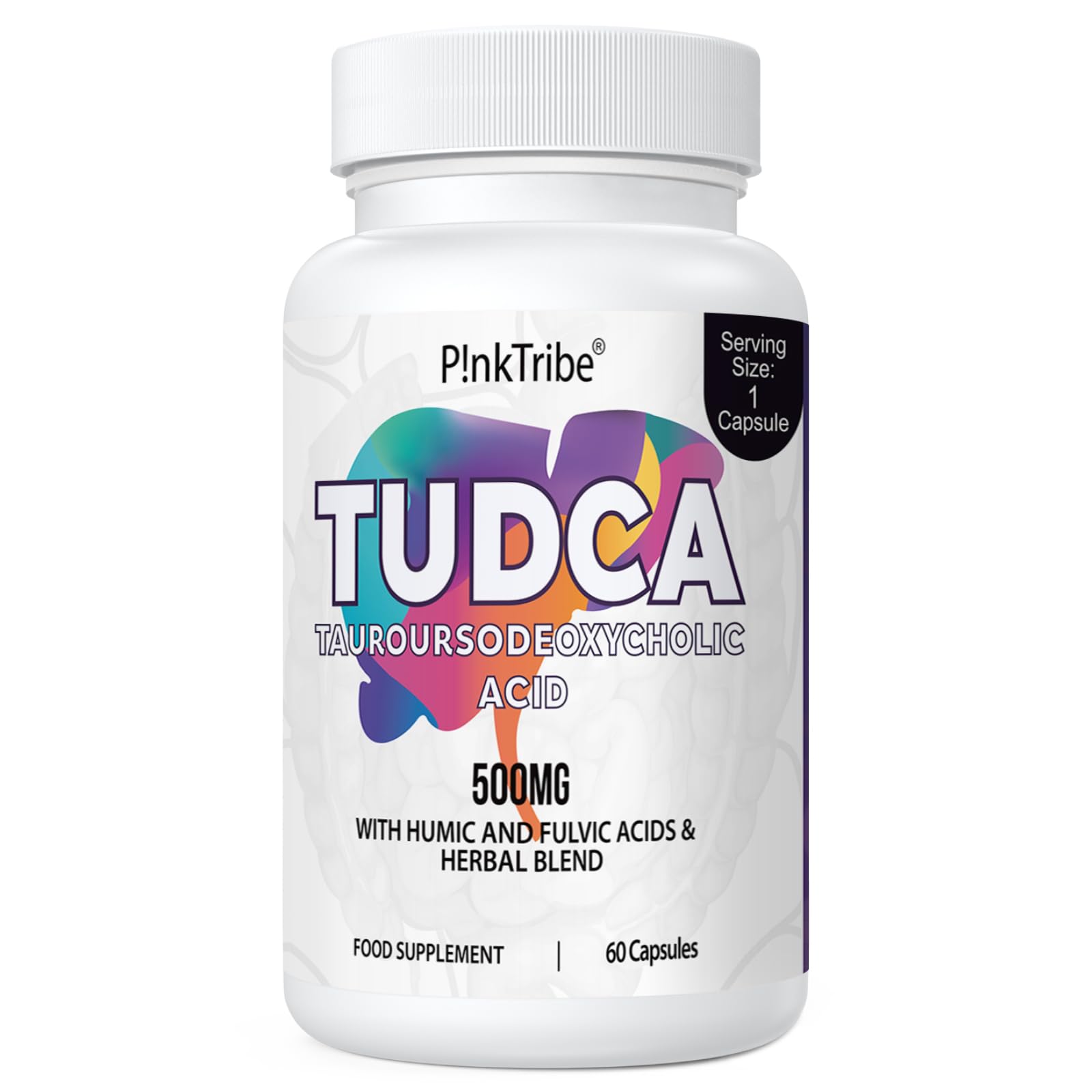 TUDCA 500 mg, Tauroursodeoxycholic Acid with Humic and Fulvic Acids, Beet Root and Additional Botanicals, Bile Salt Supplement for Liver and Digestive Support, 60 Capsules