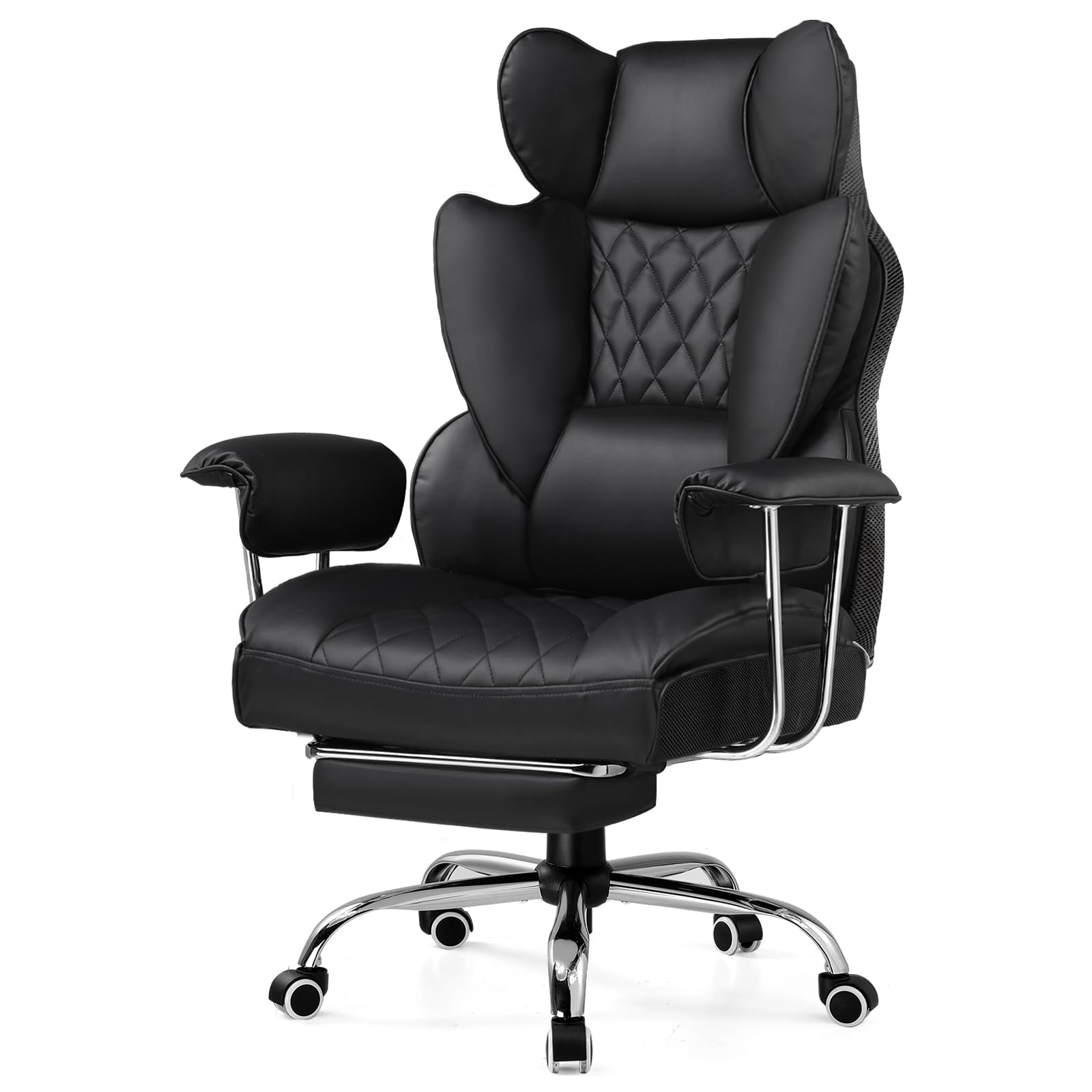 Photo 1 of *** PARTS ONLY *** GTRACING Gaming Chair,Office Chair with Pocket Spring Lumbar Support, Ergonomic Comfortable Wide Office Desk Computer Chair with Outward Fixed Soft Armrests and Footrest (PU Leather, Black)