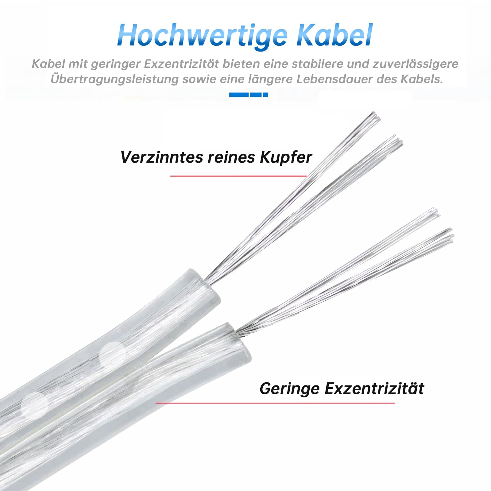 30M Durchsichtige Leitung 28AWG 2 Adriges PVC Kabel Transparent Elektrokabel 2 Kern Transparent Cable, Außendurchmesser 1.6 * 3.2mm Für Leuchten, Lichtkette 2