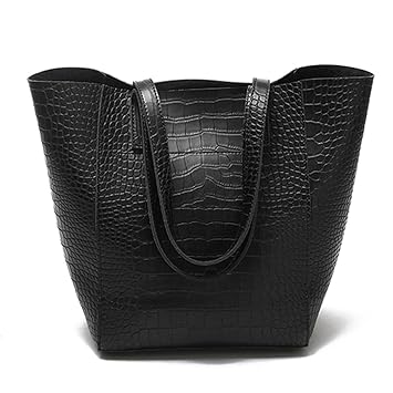 Fanspack Womens Tote Bag Fashion Crocodile Pattern Shoulder Bag for Ladies