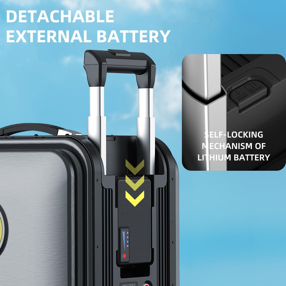 Airwheel SE3SL Lightweight Rideable Luggage Portable Riding Suitcase APP Control Carry-on Luggage, 6.8kg Ultra-Light for Travel (Black)
