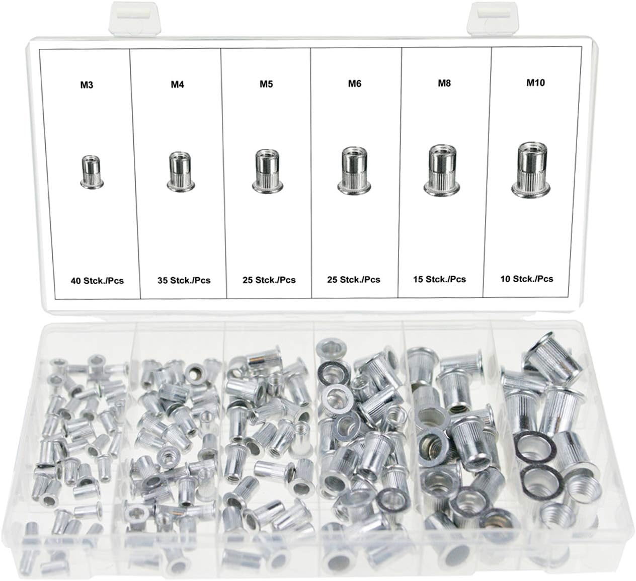Rivet Nuts Assortment Blind Rivet Nuts Set Aluminium Thread Inserts M3