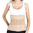Funcy Abdominal Binder Post Surgery for Men & Women, Postpartum Recovery Belly Band Waist Support Belt, Compression Wrap for Hernia Tummy Tuck Abdominal Surgical Repair (Beige, X-Large)
