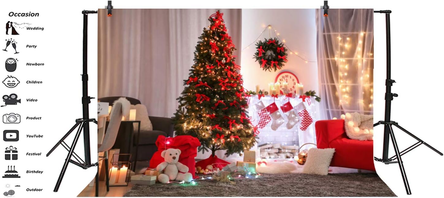 Alla Ricerca Della Stella Di Natale Youtube.Yongfoto 3x2m Fondale Foto Albero Natale Bowknots Rosso I Regali Camino Calze Autoreggenti Candele Garland Natalizio Le Tende Divano Tappeto Sfondo Fotografico Photo Booth Partito Banner Photo Studio Amazon It Elettronica
