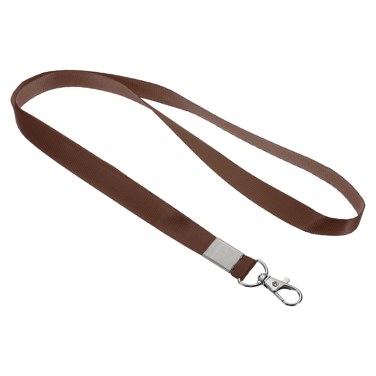 PATIKIL 17" Neck Lanyards, 50 Pack 0.6" Width Flat Strap Lanyard with Swivel Hook Clip for Name Tag Badges Holder ID Card Keys, Brown