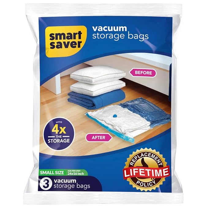 BIGOWL Smart Space Saver Vacuum Storage Compression Reusable Ziplock Bags (40x60 cm)