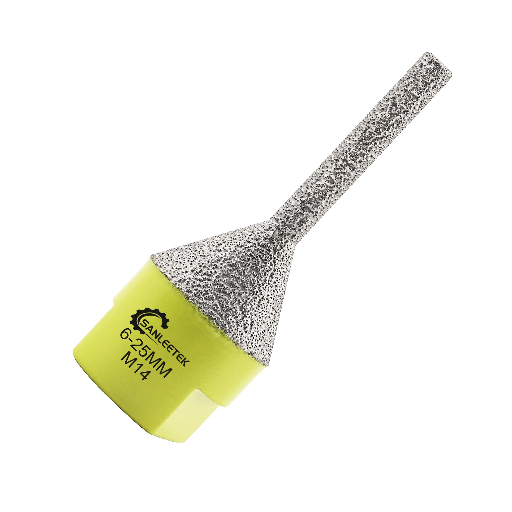 Diamond Finger Milling Bits 6-25mm Beveling Chamfer Bits for Shaping Trimming Enlarging Grinding Existing Holes in Ceramic Tile Porcelain Granite Marble M14 Thread SANLEETEK