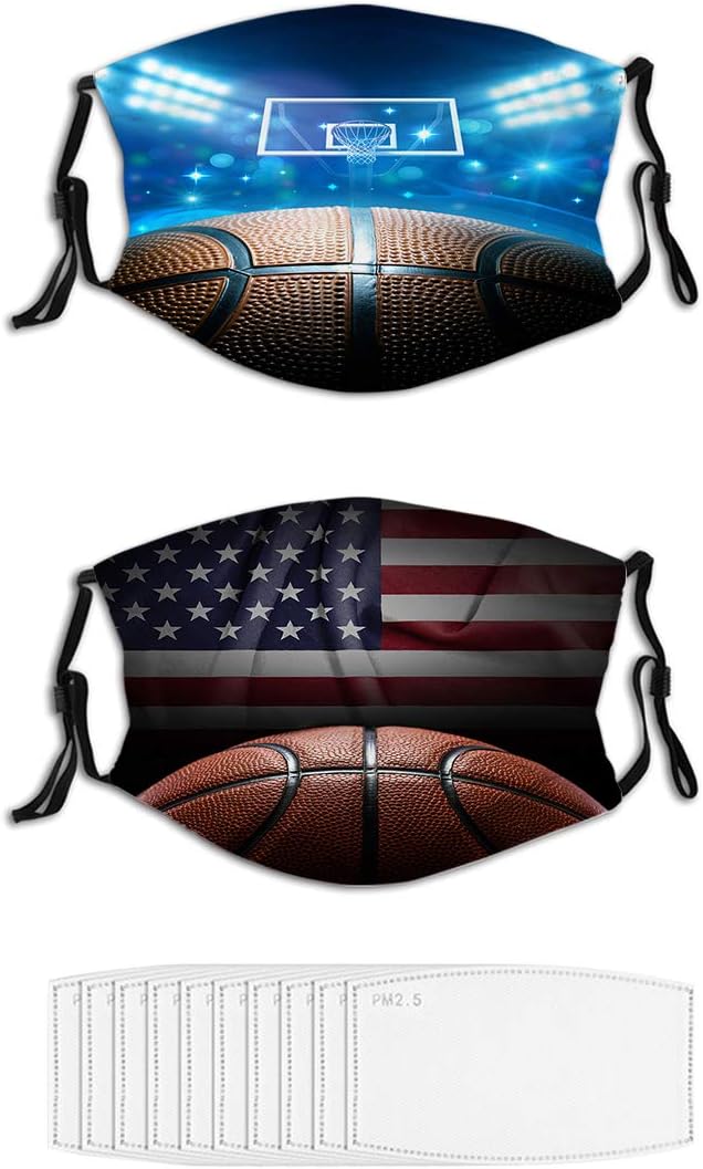 SUPNON 2PCS 3D Basketball Face Mask with 10 Filter